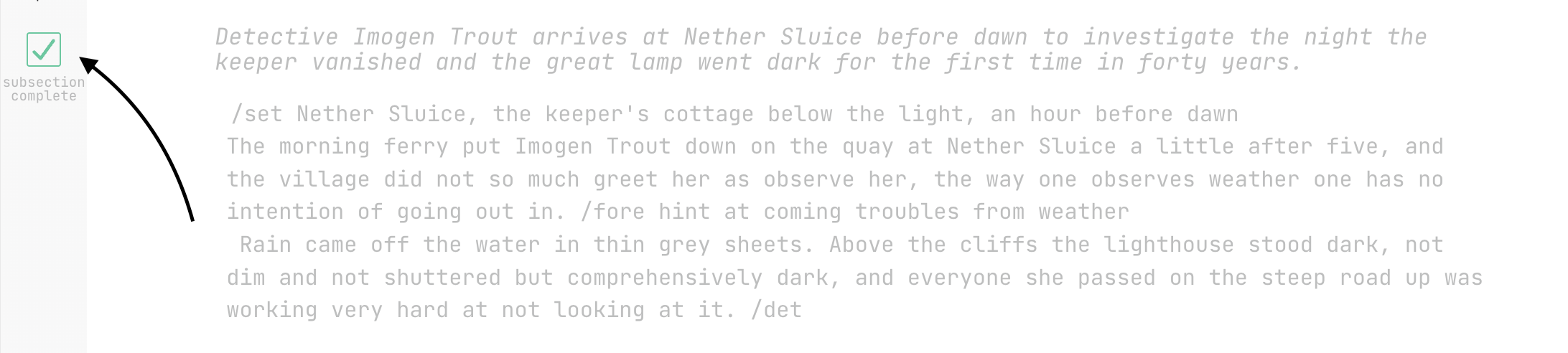 complete rough draft section - dimmed